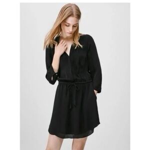 Babaton silk Black Long Sleeve Dress